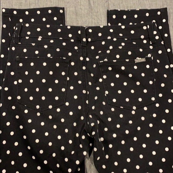 WHBM Black Slim Ankle Polka Dot Jeans EUC - Picture 6 of 10